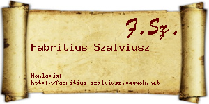 Fabritius Szalviusz névjegykártya